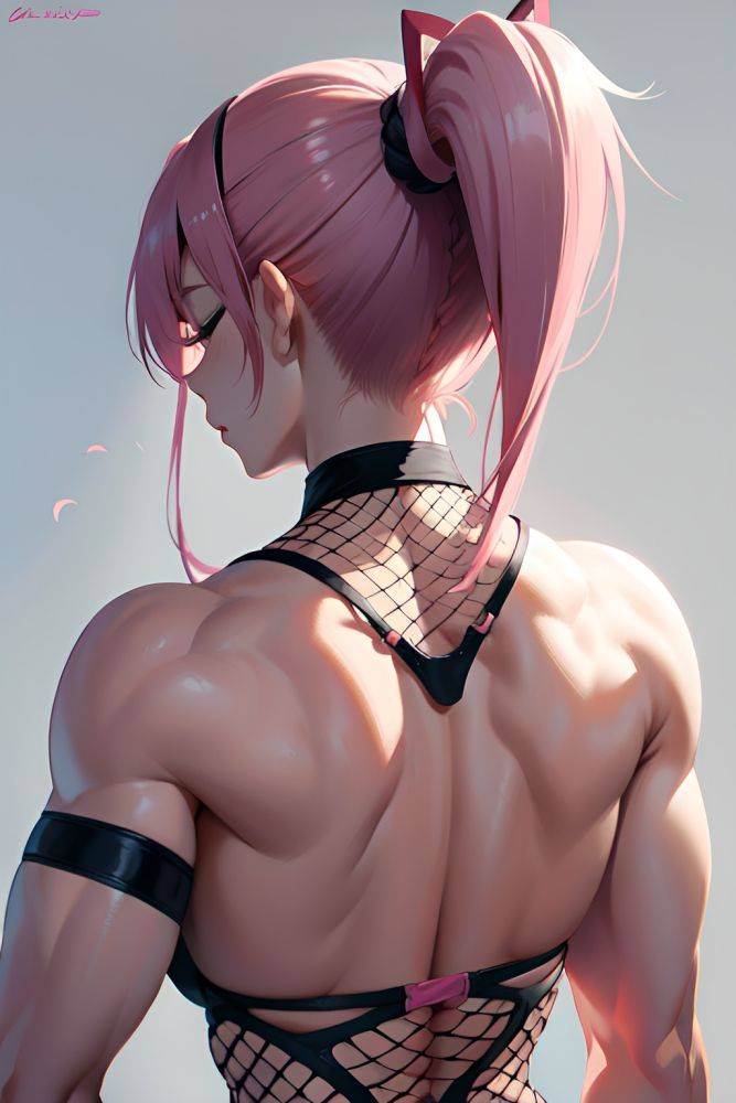 Anime Muscular Small Tits 18 Age Sad Face Pink Hair Ponytail Hair Style Light Skin Black And White Cave Back View Sleeping Fishnet 3670824798841371638 - AI Hentai - #main