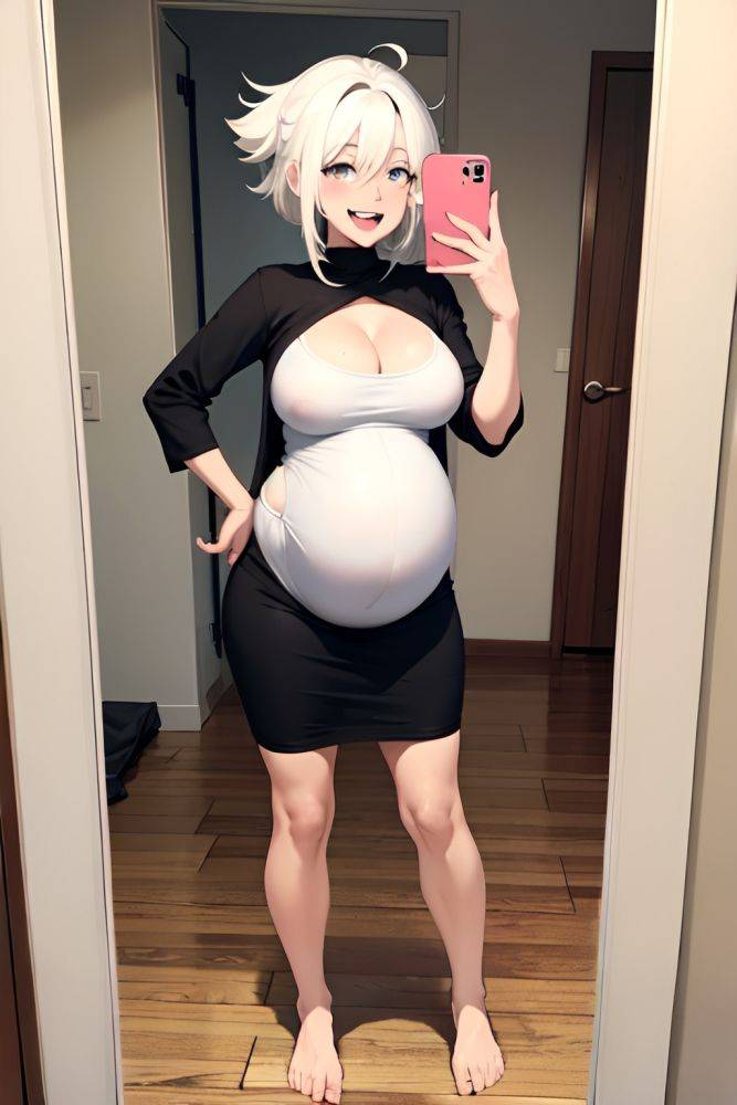 Anime Pregnant Small Tits 60s Age Laughing Face White Hair Messy Hair Style Light Skin Mirror Selfie Changing Room Front View Yoga Goth 3670844126194419255 - AI Hentai - #main