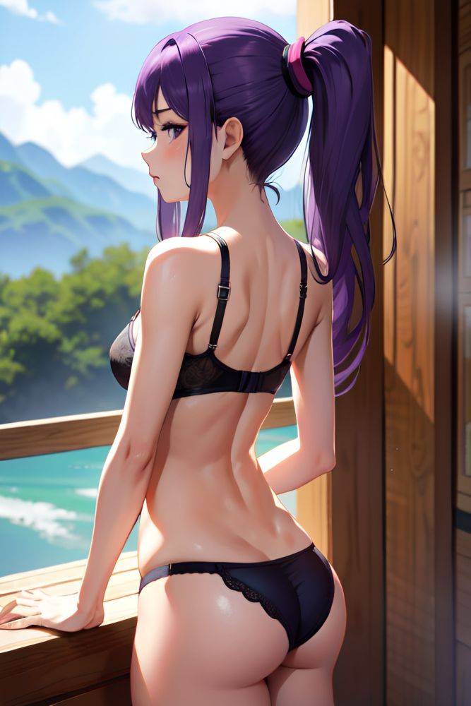 Anime Skinny Small Tits 18 Age Pouting Lips Face Purple Hair Ponytail Hair Style Light Skin Dark Fantasy Sauna Back View Jumping Bra 3670929166547979337 - AI Hentai - #main