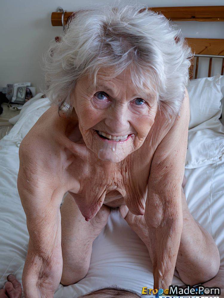Looking at viewer woman caucasian photo humping bedroom white hair AI porn - #main