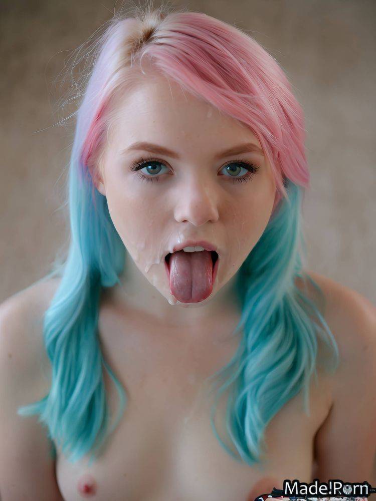 18 aqua bukkake nipples short photo pink hair AI porn - #main