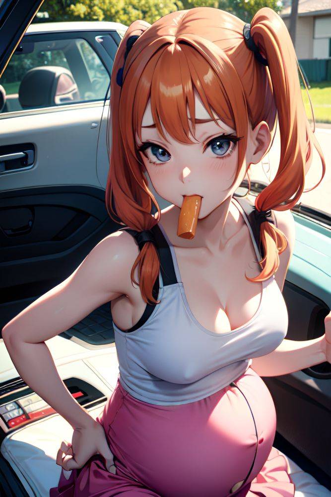 Anime Pregnant Small Tits 60s Age Ahegao Face Ginger Pigtails Hair Style Light Skin Illustration Car Close Up View Eating Mini Skirt 3674160699885315841 - AI Hentai - #main