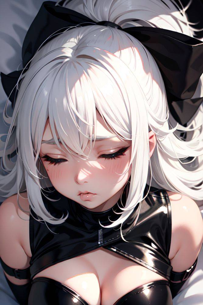 Anime Pregnant Small Tits 18 Age Pouting Lips Face White Hair Messy Hair Style Light Skin Black And White Bar Close Up View Sleeping Latex 3674191623650179224 - AI Hentai - #main