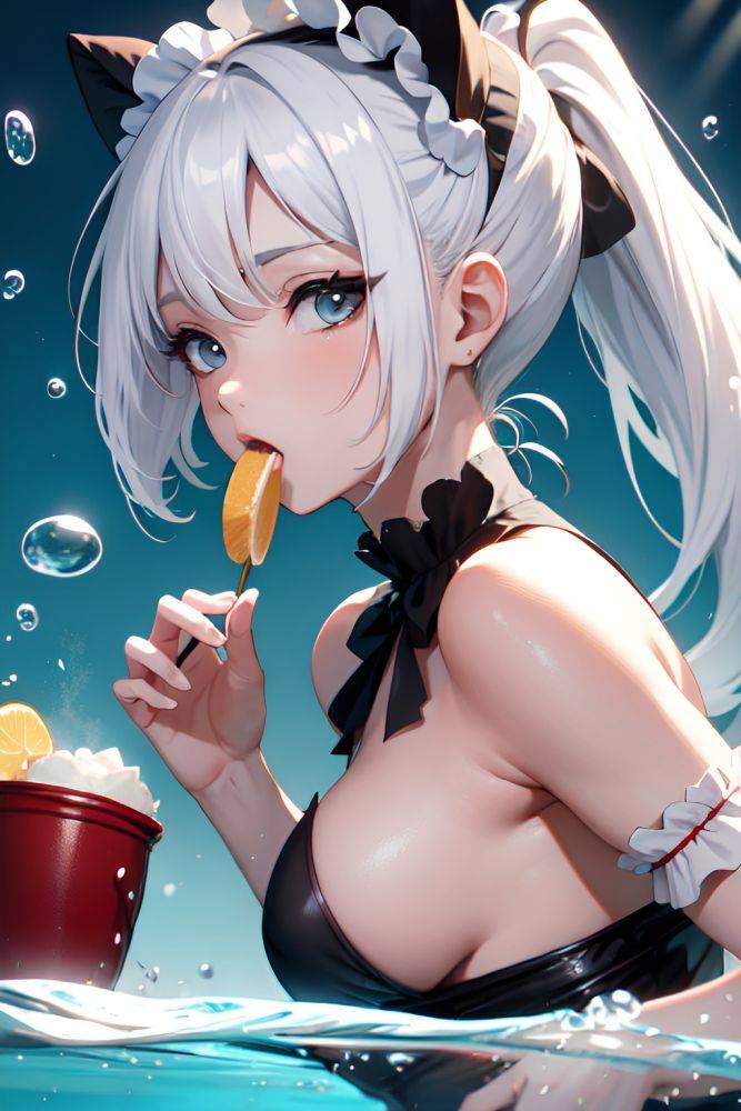 Anime Busty Small Tits 70s Age Shocked Face White Hair Ponytail Hair Style Light Skin Black And White Underwater Side View Eating Maid 3674446744751338281 - AI Hentai - #main
