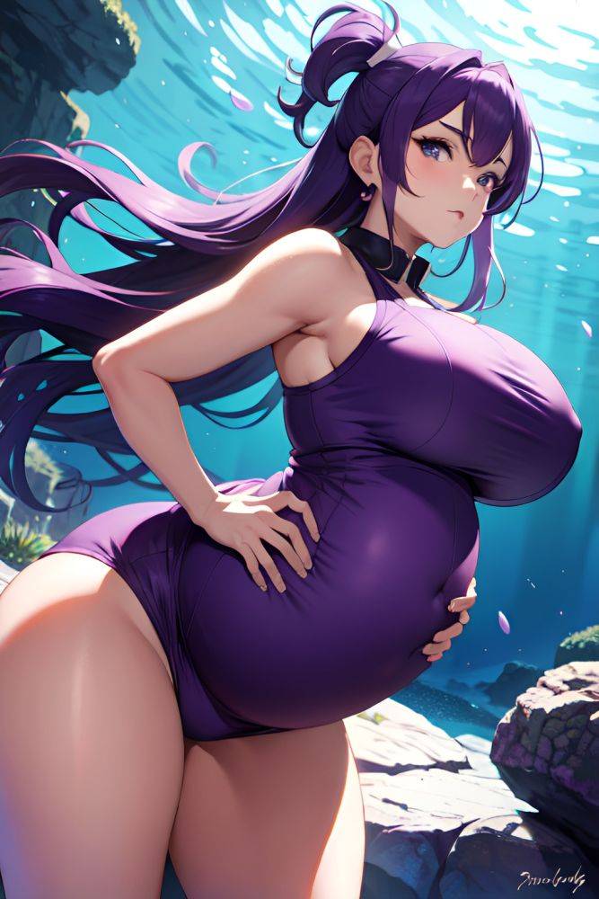 Anime Pregnant Huge Boobs 30s Age Serious Face Purple Hair Pixie Hair Style Light Skin Dark Fantasy Underwater Side View T Pose Nurse 3674524054146846930 - AI Hentai - #main