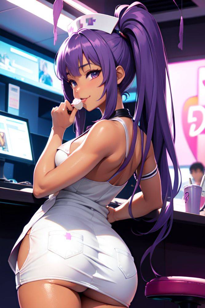 Anime Busty Small Tits 80s Age Happy Face Purple Hair Straight Hair Style Dark Skin 3d Strip Club Back View Eating Nurse 3674705730778227893 - AI Hentai - #main