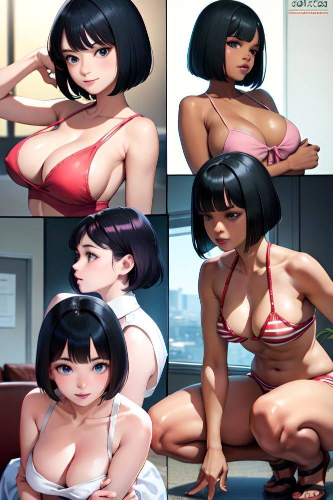 Anime Busty Small Tits 20s Age Seductive Face Black Hair Bobcut Hair Style Dark Skin Warm Anime Strip Club Side View Squatting Nurse 3674933794031926922 - AI Hentai - #main