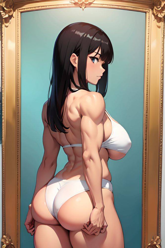Anime Muscular Huge Boobs 18 Age Serious Face Brunette Bangs Hair Style Dark Skin Mirror Selfie Street Back View Spreading Legs Teacher 3675034296268124508 - AI Hentai - #main