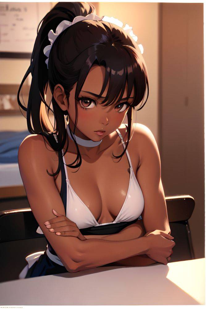 Anime Skinny Small Tits 80s Age Seductive Face Brunette Ponytail Hair Style Dark Skin Film Photo Club Front View Working Out Maid 3675042026721854413 - AI Hentai - #main