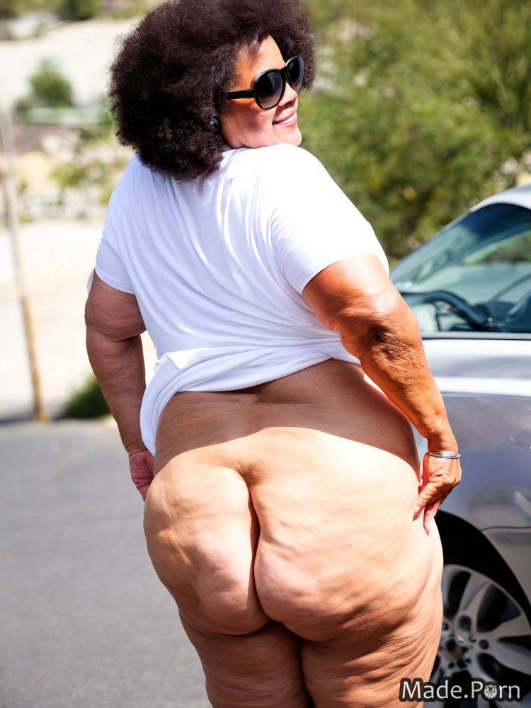 Nude sideview woman chubby big hips oversized shirt big ass AI porn - #main