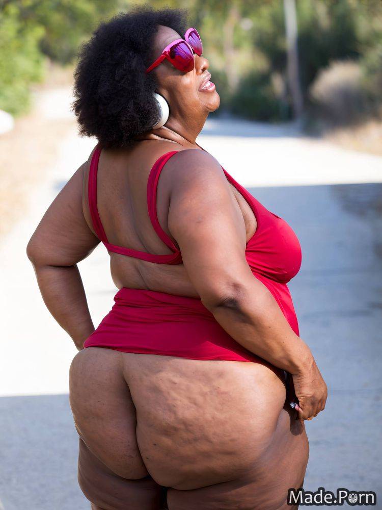 African american long hair sideview 80 fat big hips ssbbw AI porn - #main