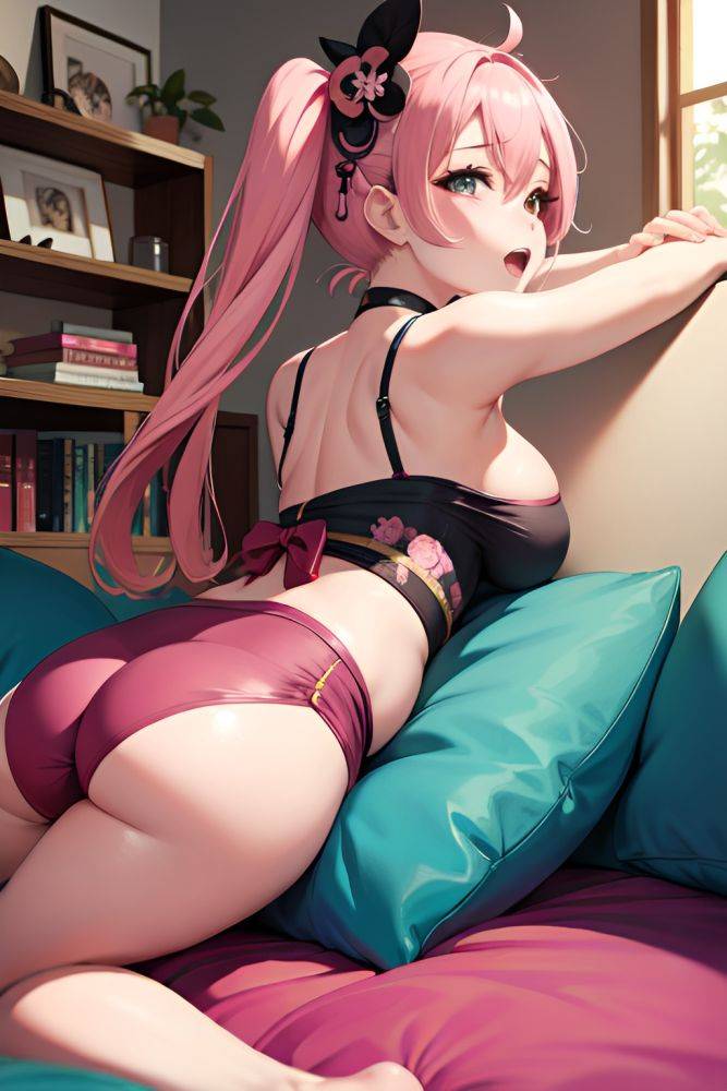 Anime Pregnant Small Tits 40s Age Ahegao Face Pink Hair Pigtails Hair Style Dark Skin Skin Detail (beta) Couch Back View Jumping Geisha 3675393784548159043 - AI Hentai - #main