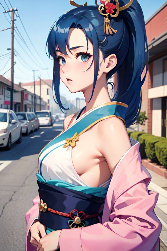Anime Busty Small Tits 20s Age Shocked Face Blue Hair Ponytail Hair Style Light Skin Watercolor Car Side View T Pose Geisha 3675486556290019278 - AI Hentai - #main