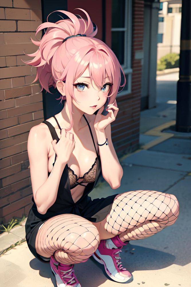 Anime Skinny Small Tits 18 Age Seductive Face Pink Hair Messy Hair Style Light Skin Soft Anime Bar Front View Squatting Fishnet 3675544538349306056 - AI Hentai - #main