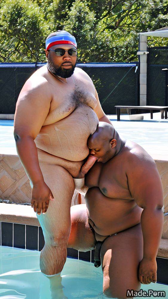 Veiny dick standing big balls chubby african american 40 gay AI porn - #main