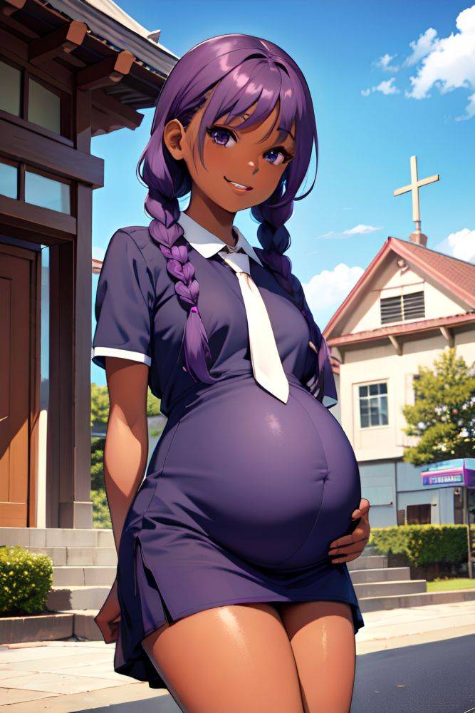 Anime Pregnant Small Tits 60s Age Happy Face Purple Hair Braided Hair Style Dark Skin Comic Church Front View Massage Schoolgirl 3675652771526563789 - AI Hentai - #main