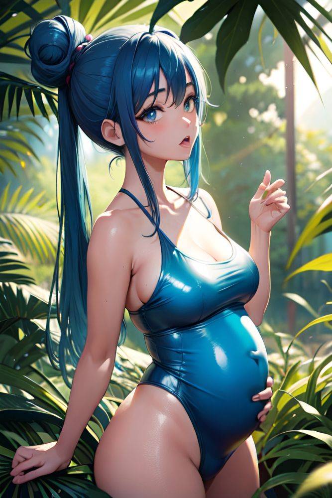 Anime Pregnant Small Tits 20s Age Ahegao Face Blue Hair Hair Bun Hair Style Dark Skin Crisp Anime Jungle Close Up View Yoga Latex 3675869237880960700 - AI Hentai - #main