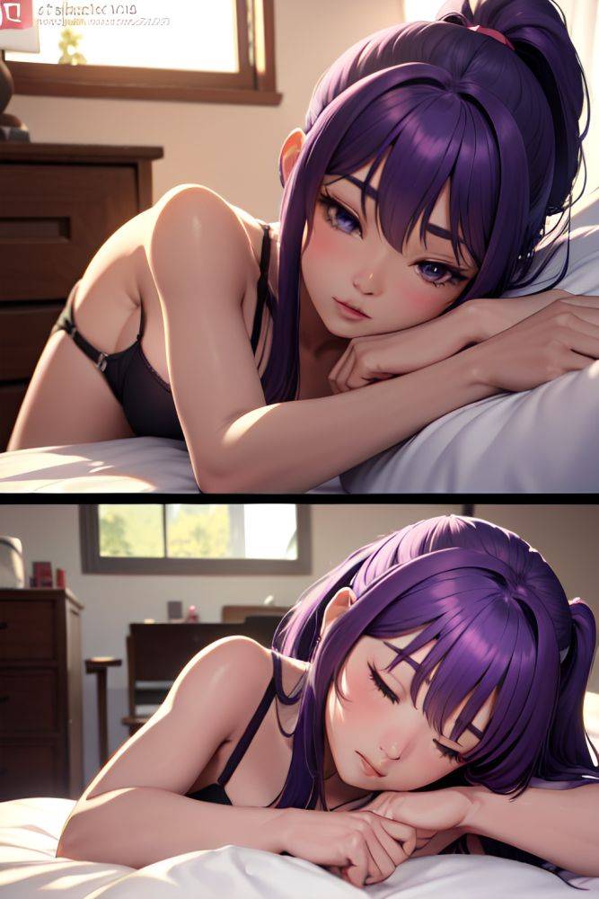 Anime Busty Small Tits 60s Age Seductive Face Purple Hair Ponytail Hair Style Dark Skin 3d Bedroom Side View Sleeping Schoolgirl 3675919489022564584 - AI Hentai - #main