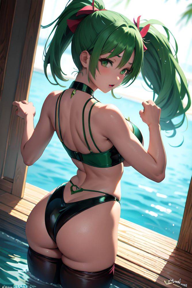 Anime Busty Small Tits 18 Age Orgasm Face Green Hair Ponytail Hair Style Dark Skin Painting Underwater Back View T Pose Latex 3675950412763992654 - AI Hentai - #main