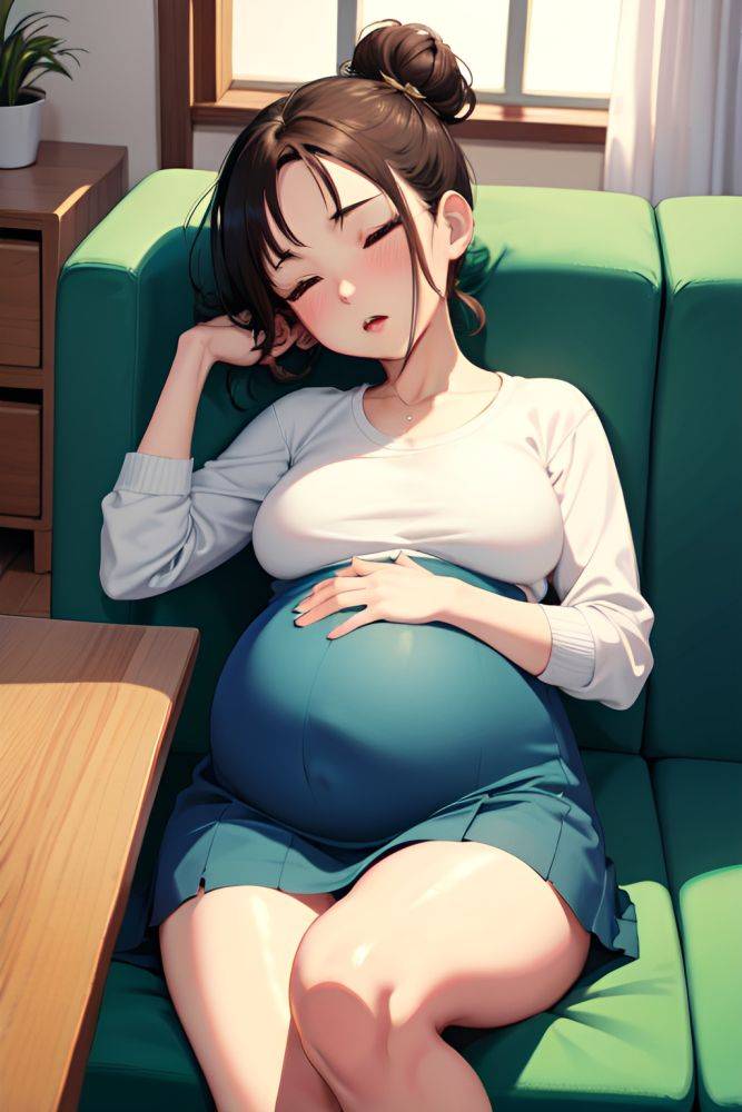 Anime Pregnant Small Tits 70s Age Orgasm Face Brunette Hair Bun Hair Style Light Skin Illustration Couch Front View Sleeping Mini Skirt 3675958143241274176 - AI Hentai - #main