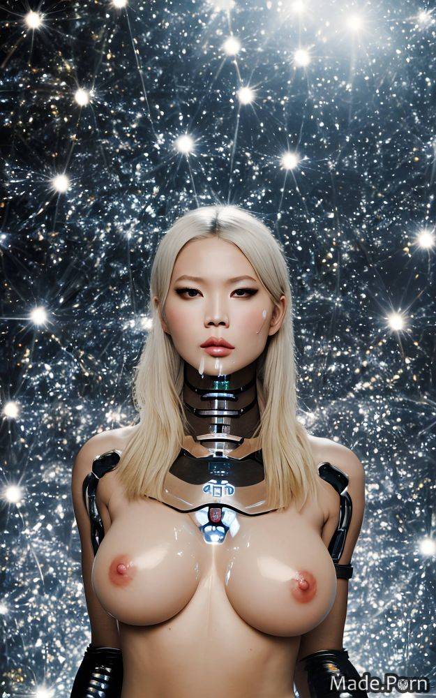 Neon sci-fi glass perfect boobs saggy tits fantasy armor glow AI porn - #main