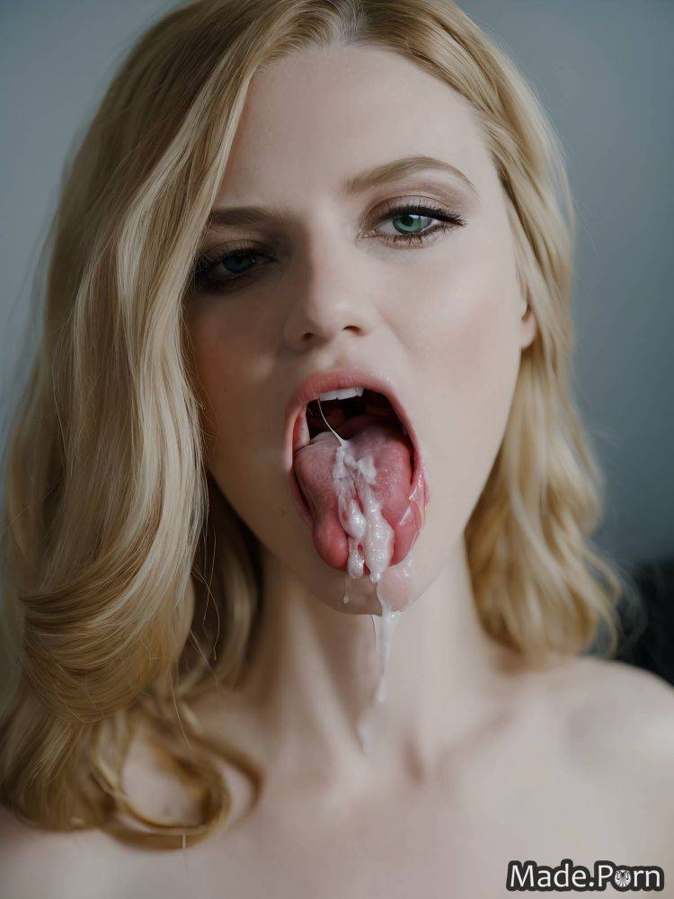 Slutty gloryhole skinny bondage close up open mouth woman AI porn - #main