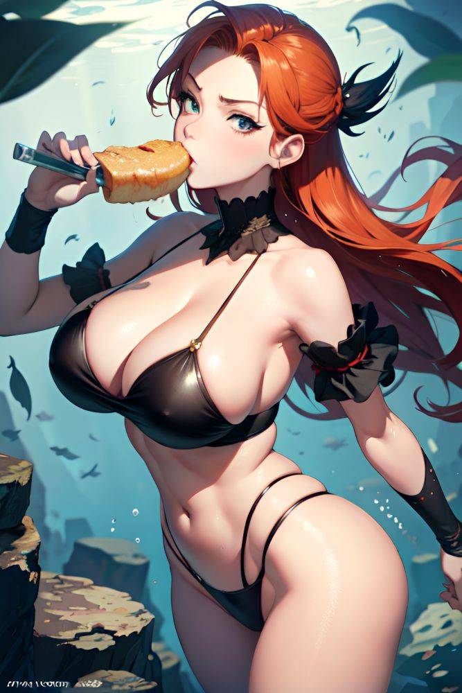 Anime Skinny Huge Boobs 20s Age Serious Face Ginger Pixie Hair Style Light Skin Painting Underwater Close Up View Eating Goth 3671041265195677735 - AI Hentai - #main