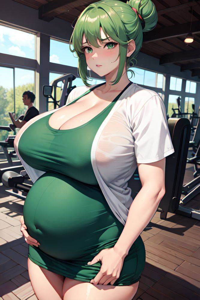 Anime Pregnant Huge Boobs 40s Age Serious Face Green Hair Hair Bun Hair Style Dark Skin Watercolor Gym Front View Cumshot Schoolgirl 3676124358965220313 - AI Hentai - #main