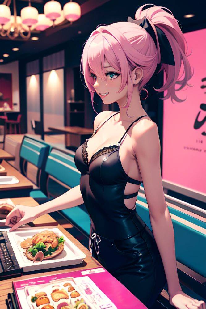 Anime Skinny Small Tits 60s Age Happy Face Pink Hair Ponytail Hair Style Dark Skin Black And White Restaurant Side View Gaming Lingerie 3676128223948339932 - AI Hentai - #main