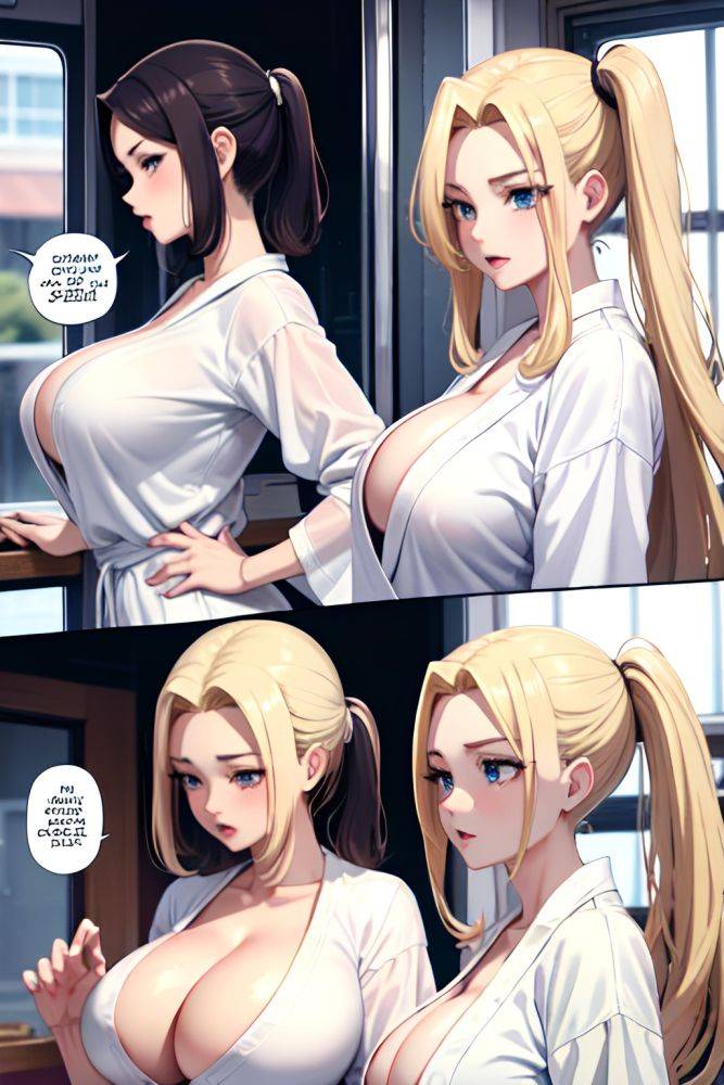 Anime Skinny Huge Boobs 20s Age Orgasm Face Blonde Slicked Hair Style Light Skin Black And White Bus Side View Yoga Bathrobe 3676143686294771489 - AI Hentai - #main
