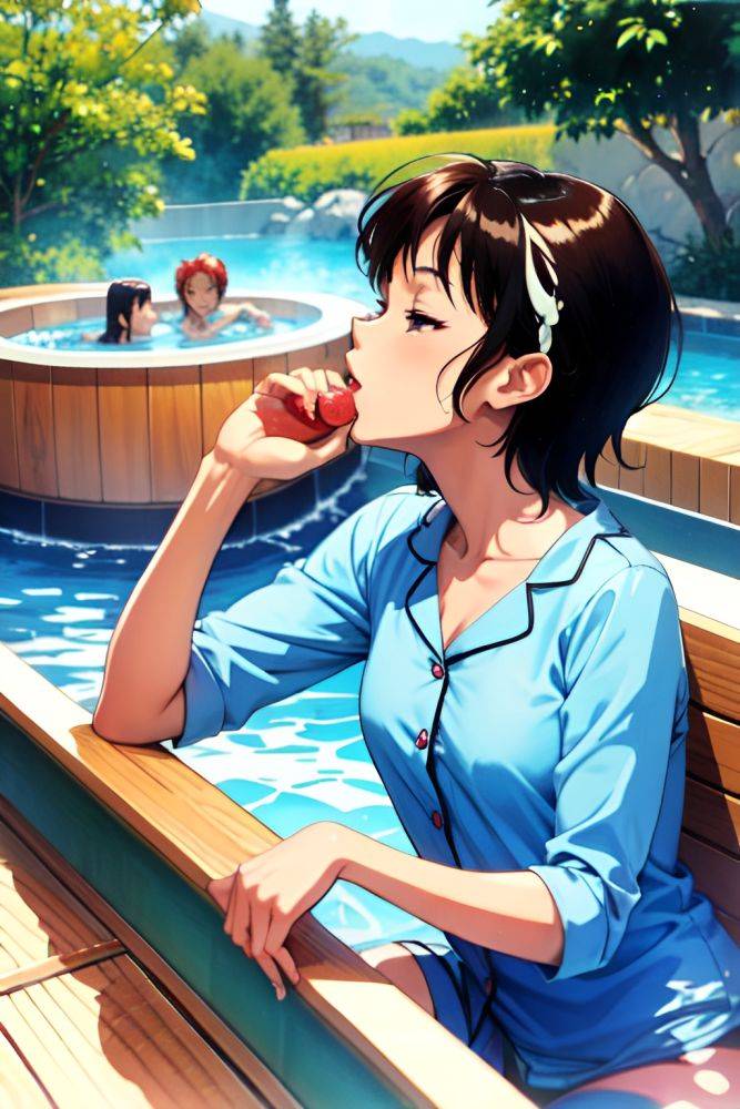 Anime Skinny Small Tits 80s Age Orgasm Face Brunette Pixie Hair Style Dark Skin Watercolor Hot Tub Side View Eating Pajamas 3676147551788931077 - AI Hentai - #main