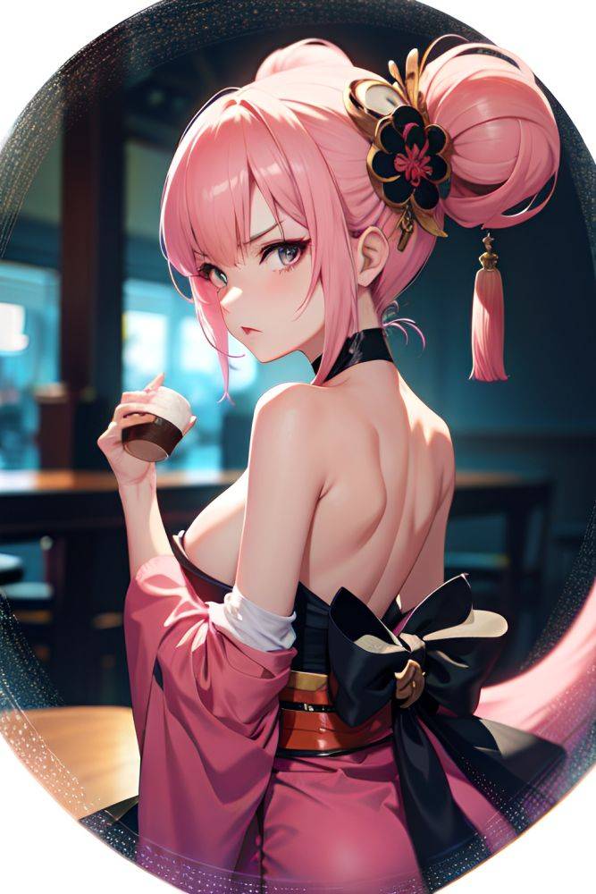 Anime Skinny Small Tits 70s Age Angry Face Pink Hair Bangs Hair Style Light Skin Dark Fantasy Cafe Close Up View On Back Geisha 3676309901067333570 - AI Hentai - #main