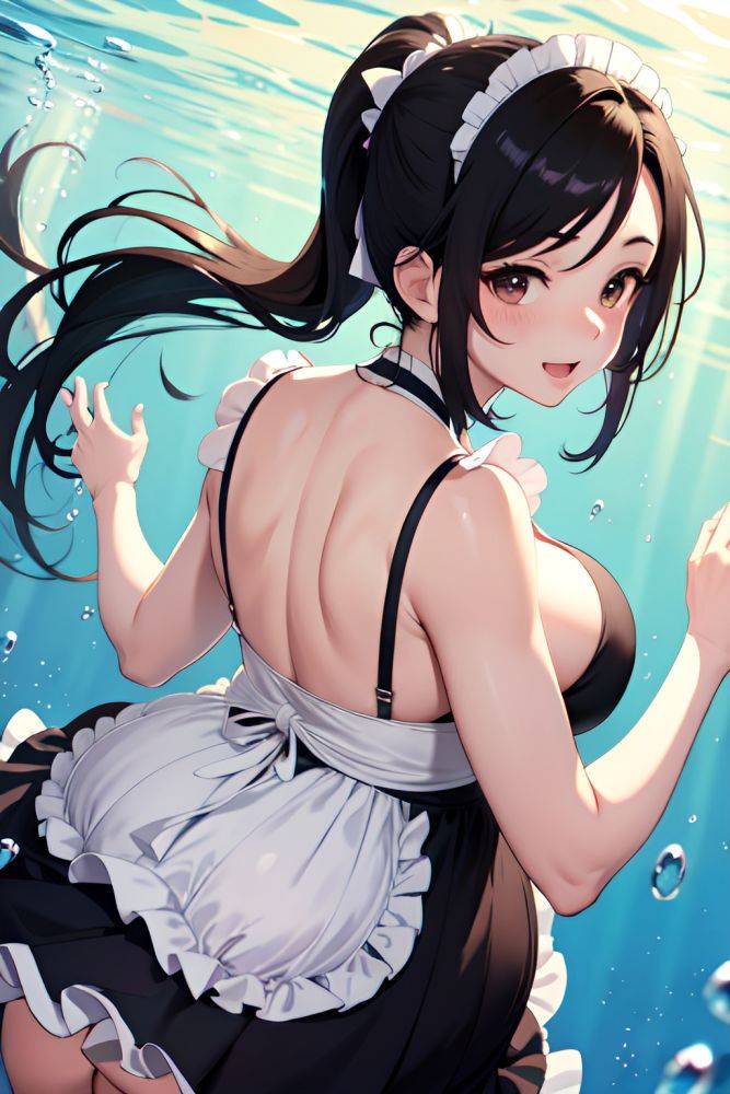 Anime Pregnant Huge Boobs 40s Age Happy Face Black Hair Ponytail Hair Style Light Skin Comic Underwater Back View On Back Maid 3676321497926393457 - AI Hentai - #main