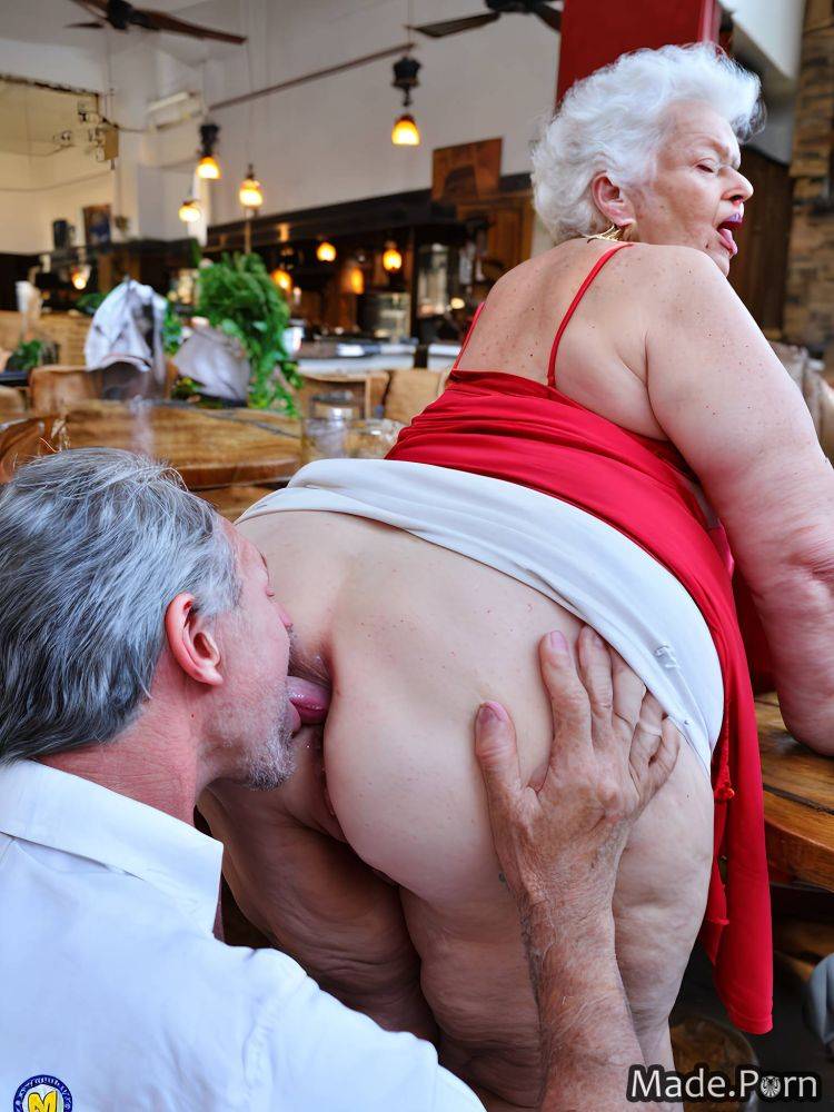 Thick thighs british restaurant ass licking woman waitress fat AI porn - #main