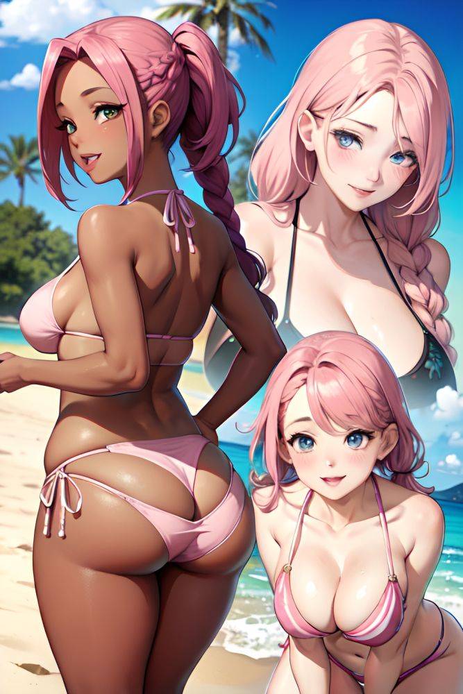 Anime Chubby Small Tits 40s Age Ahegao Face Pink Hair Braided Hair Style Dark Skin Warm Anime Desert Close Up View Bending Over Bikini 3671215211373364270 - AI Hentai - #main