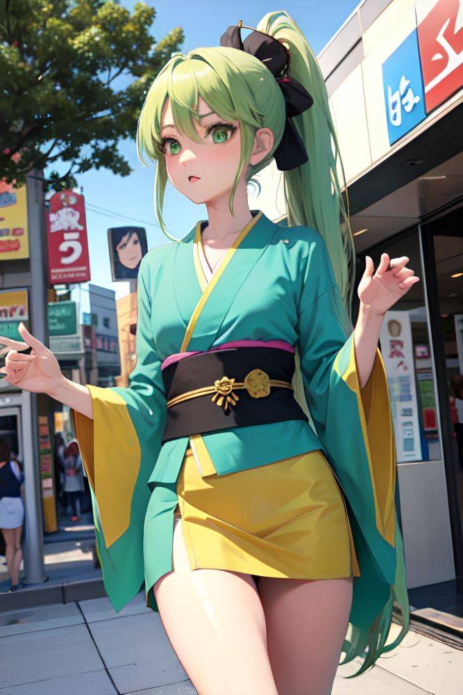 Anime Skinny Small Tits 18 Age Shocked Face Green Hair Ponytail Hair Style Light Skin Vintage Mall Front View Yoga Kimono 3671226807785184065 - AI Hentai - #main