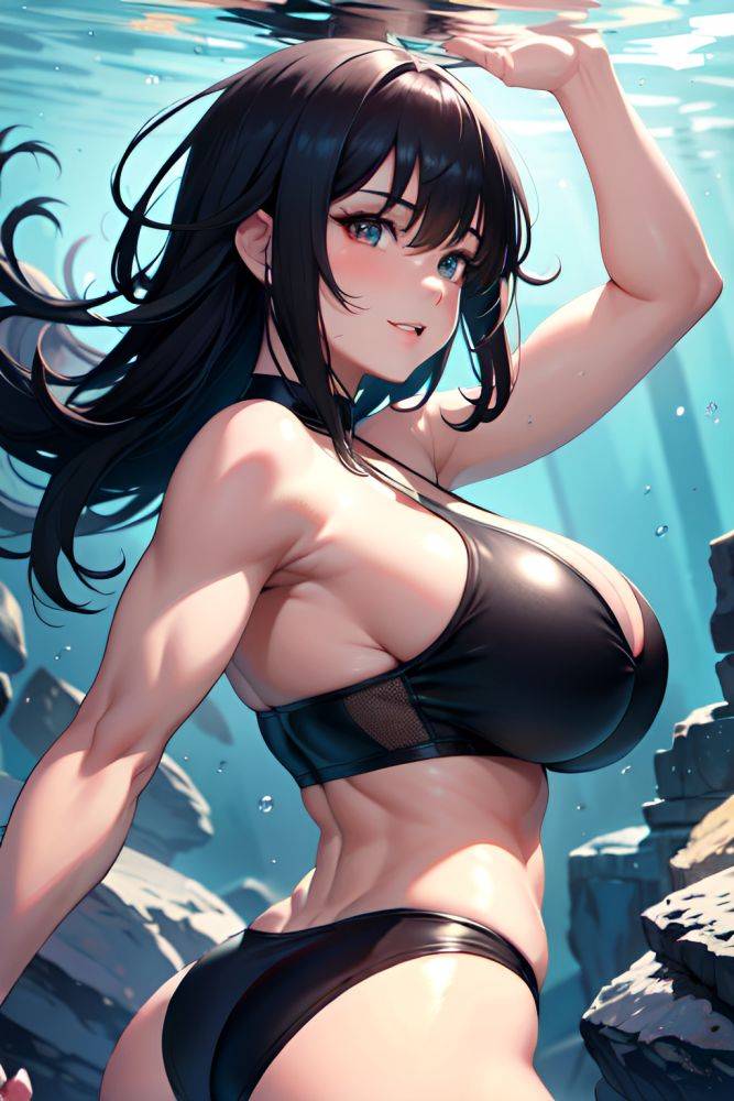 Anime Muscular Huge Boobs 30s Age Happy Face Black Hair Bangs Hair Style Dark Skin Soft + Warm Underwater Back View Cumshot Fishnet 3671257728990737522 - AI Hentai - #main