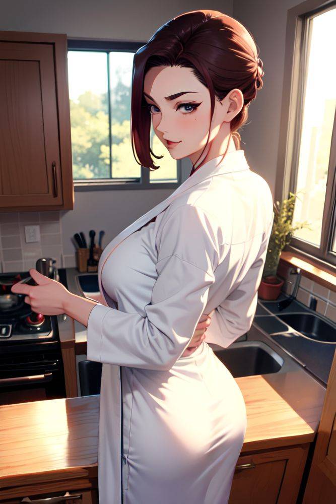 Anime Muscular Small Tits 30s Age Ahegao Face Ginger Slicked Hair Style Light Skin Watercolor Kitchen Back View Gaming Bathrobe 3671261597020726888 - AI Hentai - #main