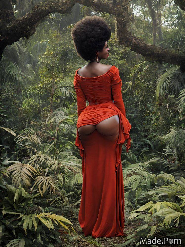 Standing perfect body dark fantasy wild afro fully clothed jungle seductive AI porn - #main