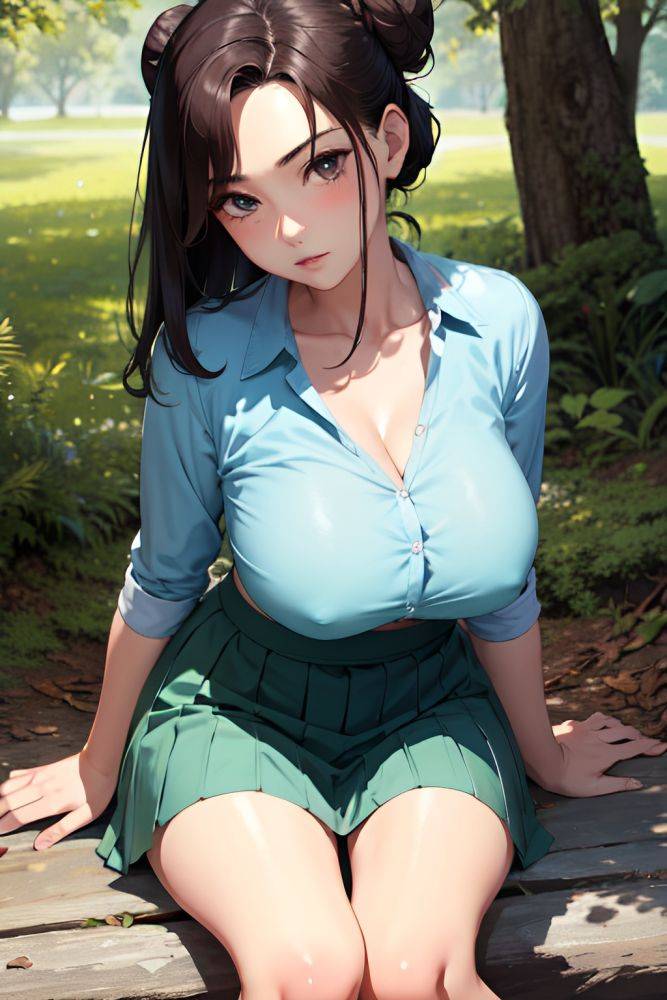 Anime Skinny Huge Boobs 40s Age Serious Face Brunette Hair Bun Hair Style Dark Skin Soft Anime Forest Front View Cumshot Schoolgirl 3671941919831904940 - AI Hentai - #main