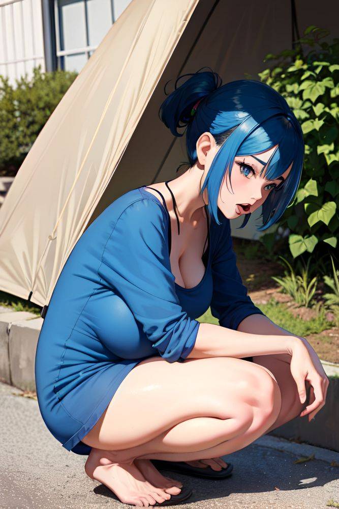 Anime Pregnant Small Tits 60s Age Ahegao Face Blue Hair Pixie Hair Style Dark Skin Comic Tent Side View Squatting Nude 3671945785302509880 - AI Hentai - #main