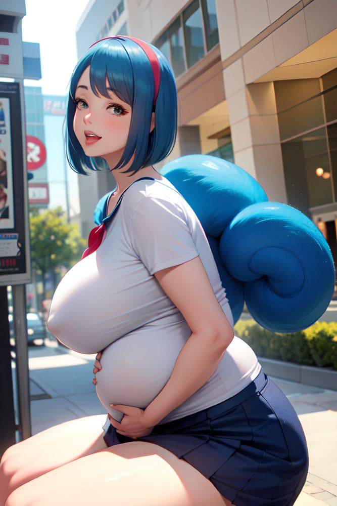Anime Pregnant Huge Boobs 50s Age Happy Face Blue Hair Bobcut Hair Style Light Skin Vintage Mall Side View Straddling Schoolgirl 3676375614067830079 - AI Hentai - #main