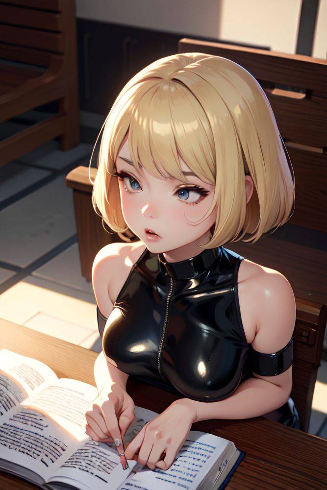 Anime Busty Small Tits 50s Age Serious Face Blonde Bobcut Hair Style Light Skin Charcoal Church Close Up View Sleeping Latex 3676402672849613805 - AI Hentai - #main