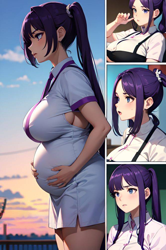 Anime Pregnant Huge Boobs 30s Age Angry Face Purple Hair Pigtails Hair Style Light Skin Comic Casino Side View Massage Nurse 3676429731103602539 - AI Hentai - #main