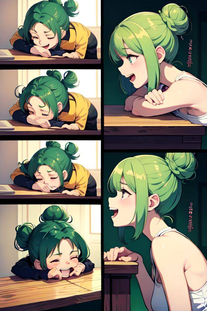 Anime Busty Small Tits 18 Age Laughing Face Green Hair Hair Bun Hair Style Light Skin Comic Jungle Side View Sleeping Goth 3676468385850195099 - AI Hentai - #main