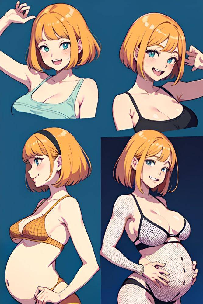 Anime Pregnant Small Tits 70s Age Laughing Face Ginger Bobcut Hair Style Light Skin Illustration Wedding Side View Yoga Fishnet 3676507040069036821 - AI Hentai - #main
