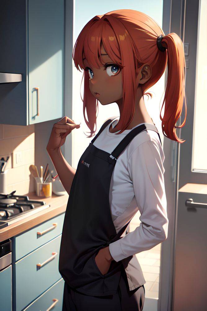 Anime Skinny Small Tits 40s Age Shocked Face Ginger Pigtails Hair Style Dark Skin Charcoal Kitchen Side View T Pose Pajamas 3678010708610464234 - AI Hentai - #main