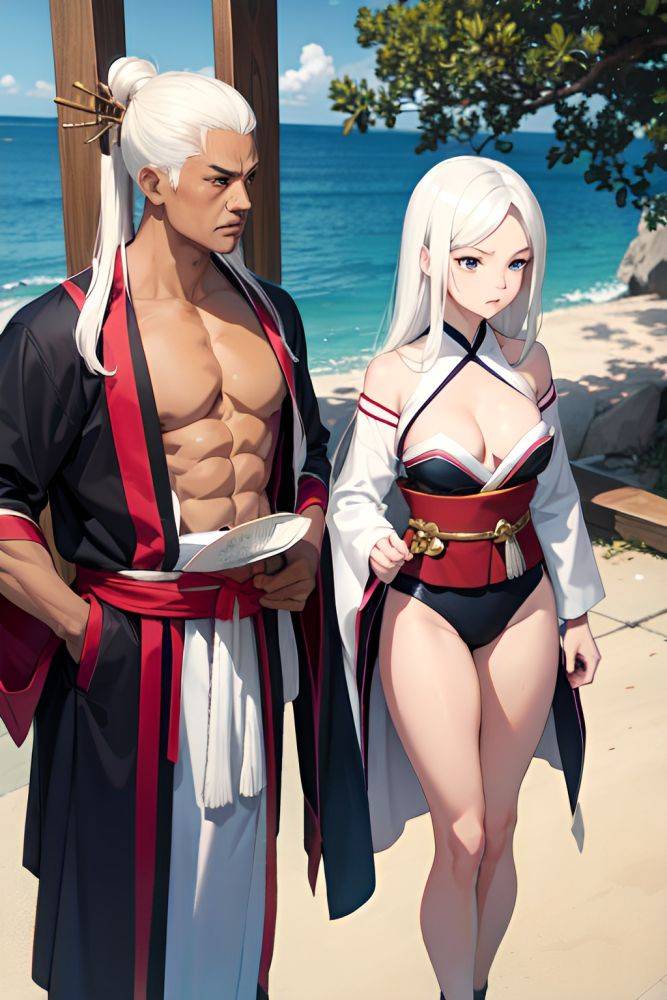 Anime Muscular Small Tits 40s Age Serious Face White Hair Straight Hair Style Dark Skin Film Photo Yacht Side View Cumshot Geisha 3678173058376403706 - AI Hentai - #main