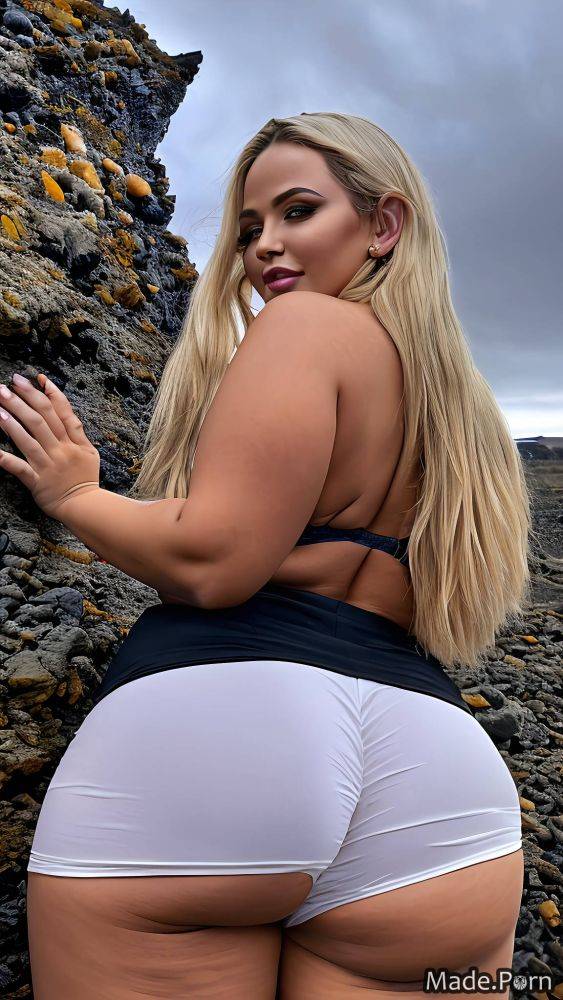 Chubby woman mid-length hair thighs thick flashing seduction AI porn - #main