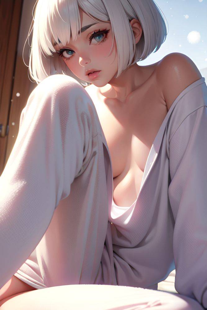 Anime Muscular Small Tits 60s Age Pouting Lips Face White Hair Bobcut Hair Style Light Skin Illustration Snow Close Up View Spreading Legs Pajamas 3678254232771748619 - AI Hentai - #main